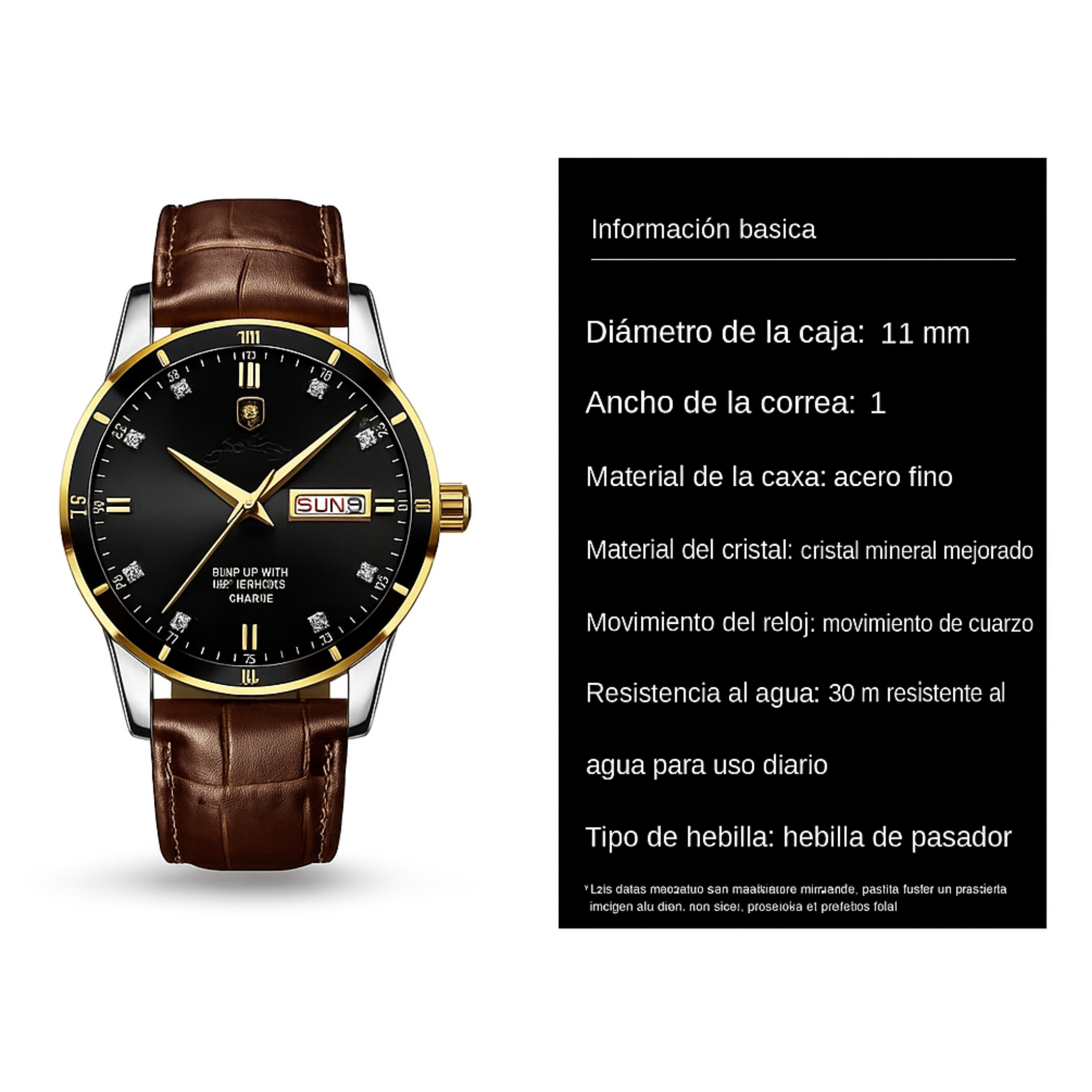 Reloj de Hombre de Cuero Marrón