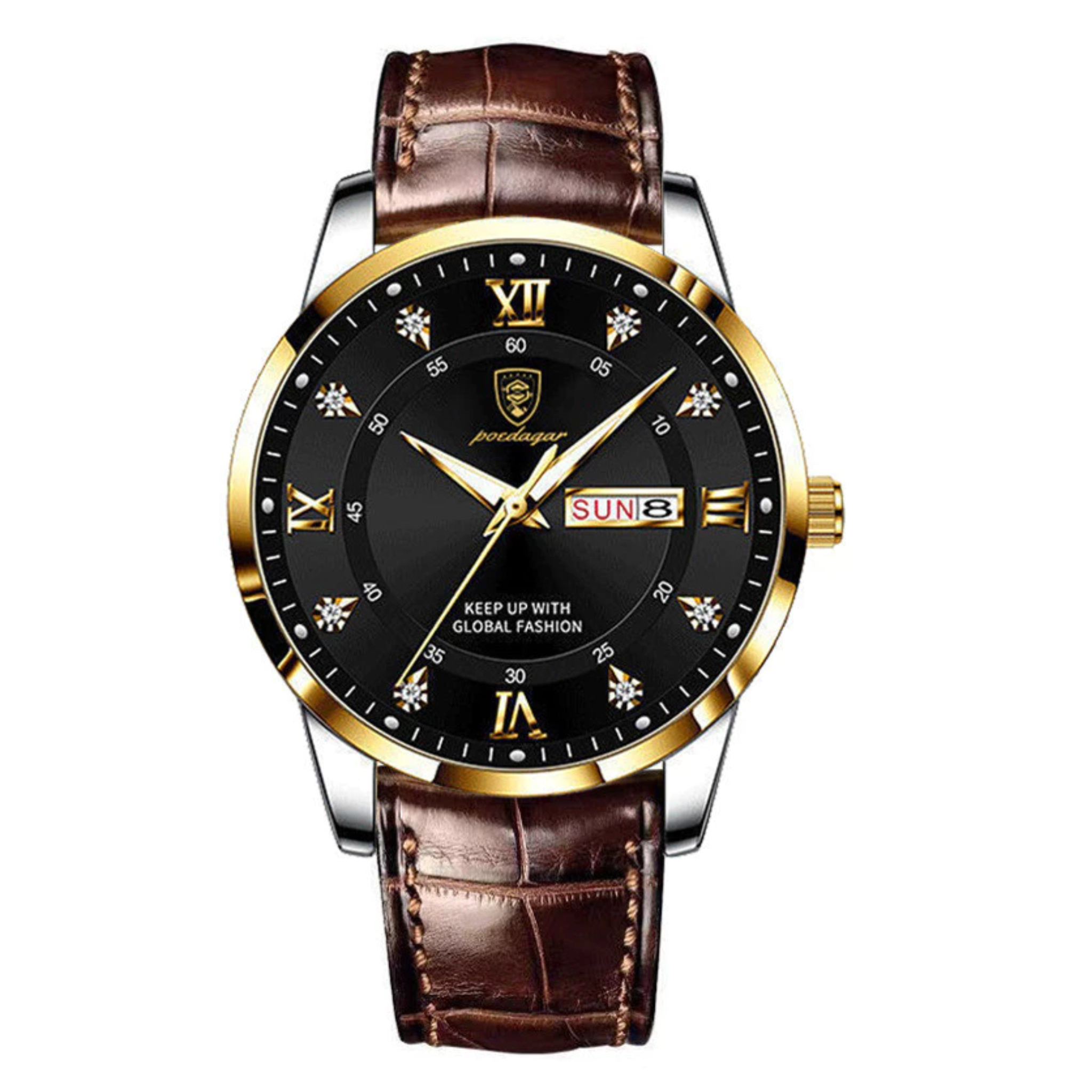 Reloj de Hombre de Cuero Marrón